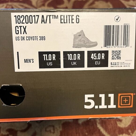 NEW 5.11 Tactical Men's A/T Elite 6" Goretex Cayote 389 Boots - US 11 - Picture 6 of 7